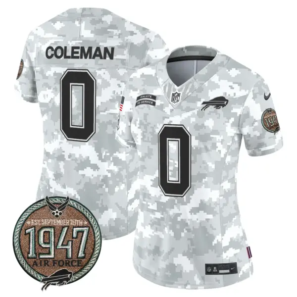 Womens Buffalo Bills 2024 Salute To Service Establishment Year Patch Vapor Limited Jersey Keon Coleman Jersey Air Force