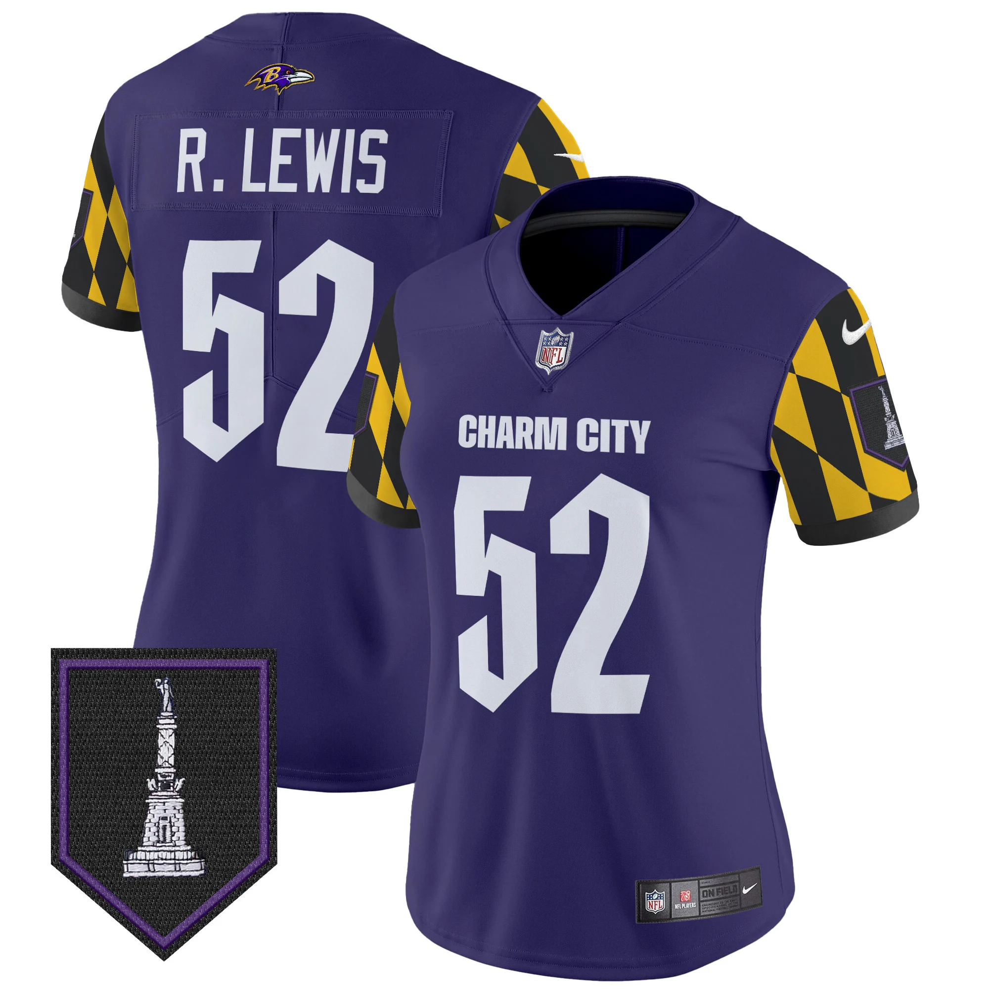 Womens Baltimore Ravens City Edition Patch Vapor Limited Jersey Ray Lewis Jersey Purple