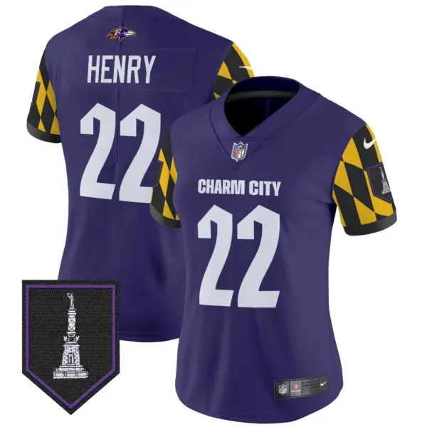 Womens Baltimore Ravens City Edition Patch Vapor Limited Jersey Derrick Henry Jersey Purple
