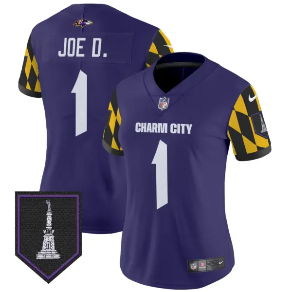 Womens Baltimore Ravens City Edition Patch Vapor Limited Jersey Joe D Jersey Purple