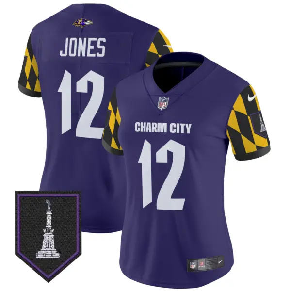 Womens Baltimore Ravens City Edition Patch Vapor Limited Jersey Jacoby Jones Jersey Purple