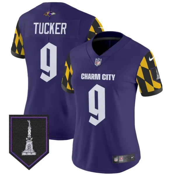Womens Baltimore Ravens City Edition Patch Vapor Limited Jersey Justin Tucker Jersey Purple