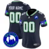 Women’s Seattle Seahawks 2024 Seattle City Patch Vapor Limited Custom Jersey Navy