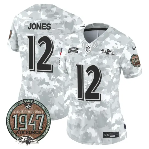 Womens Baltimore Ravens 2024 Salute To Service Establishment Year Patch Vapor Limited Jersey Jacoby Jones Jersey Air Force