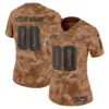 Women’s Philadelphia Eagles 2024 Salute To Service Vapor Limited Custom Jersey Brown Camo