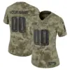 Women’s Philadelphia Eagles 2024 Salute To Service Vapor Limited Custom Jersey Olive Camo