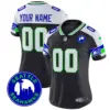 Women’s Seattle Seahawks 2024 Seattle City Patch Vapor Limited Custom Jersey Black Alternate
