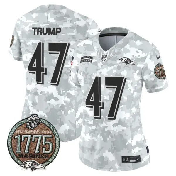 Womens Baltimore Ravens 2024 Salute To Service Establishment Year Patch Vapor Limited Jersey Donald Trump Jersey Marines