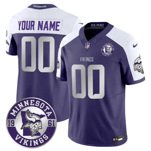 Minnesota Vikings 2024 Vapor Limited Custom Jersey Est 1961 Patch Purple Alternate