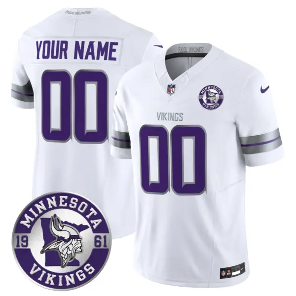 Minnesota Vikings 2024 Vapor Limited Custom Jersey Est 1961 Patch White