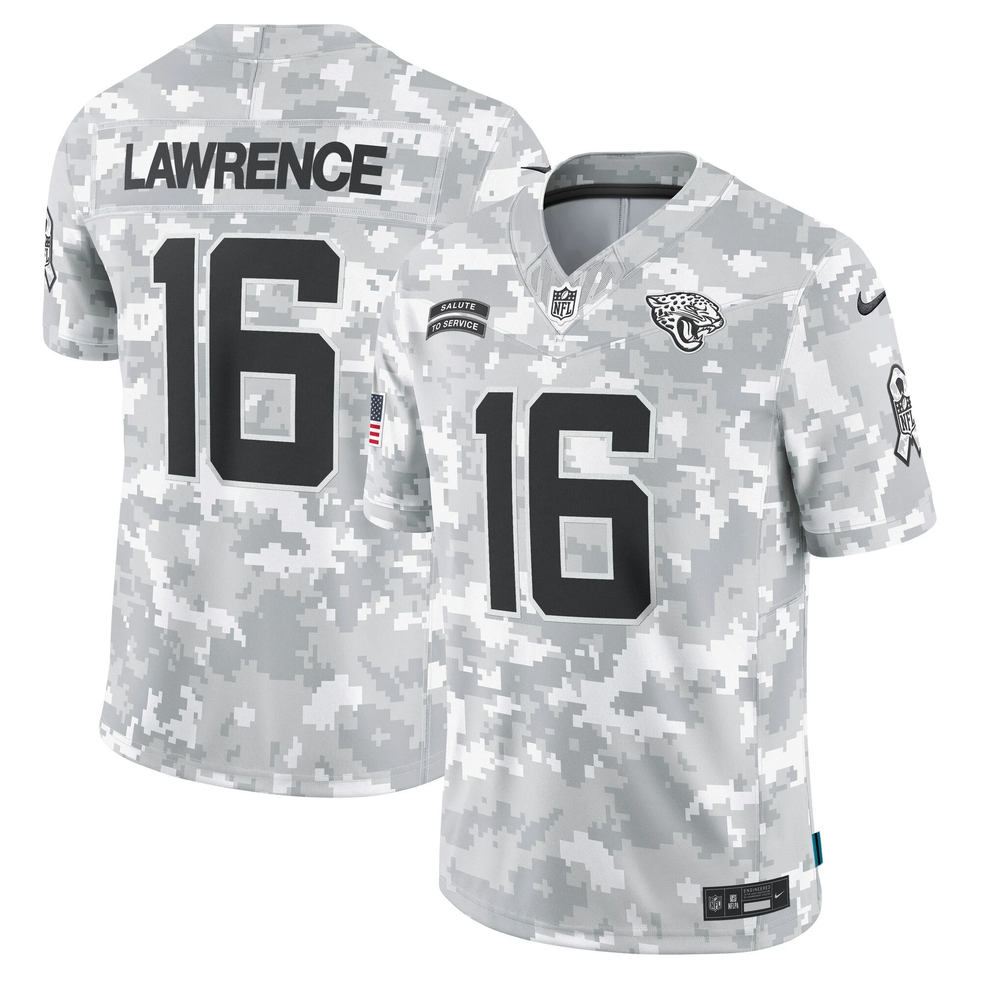 Trevor Lawrence Jacksonville Jaguars 2024 Salute To Service Vapor Limited Jersey Arctic Camo All Stitched