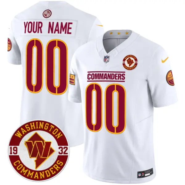 Washington Commanders 2024 Vapor Limited Custom Jersey Est 1932 Patch White
