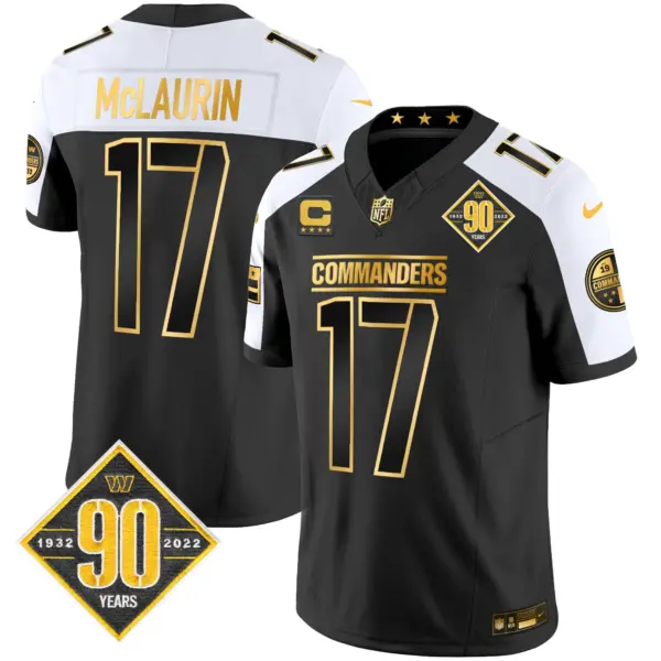 Mens Washington Commanders 90Th Anniversary Patch Gold Vapor Limited Jersey Terry Mclaurin Jersey Alternate