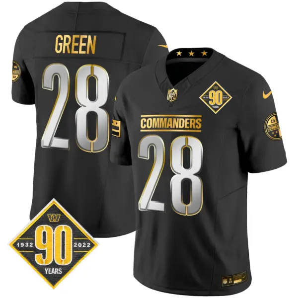 Mens Washington Commanders 90Th Anniversary Patch Gold Vapor Limited Jersey Darrell Green Jersey Black Limited