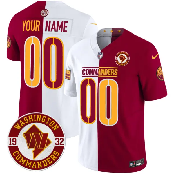 Washington Commanders 2024 Vapor Limited Custom Jersey Est 1932 Patch Half