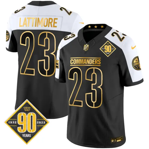 Mens Washington Commanders 90Th Anniversary Patch Gold Vapor Limited Jersey Marshon Lattimore Jersey Alternate
