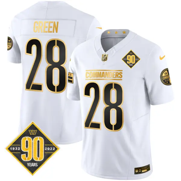 Mens Washington Commanders 90Th Anniversary Patch Gold Vapor Limited Jersey Darrell Green Jersey White Gold