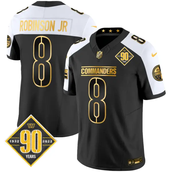 Mens Washington Commanders 90Th Anniversary Patch Gold Vapor Limited Jersey Robinson Jr Jersey Alternate