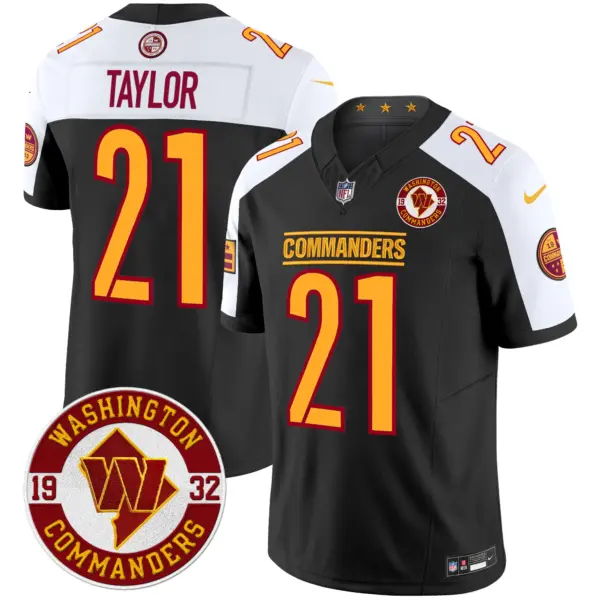 Mens Washington Commanders 2024 Vapor Limited Jersey Est 1932 Patch Sean Taylor Jersey Black Alternate