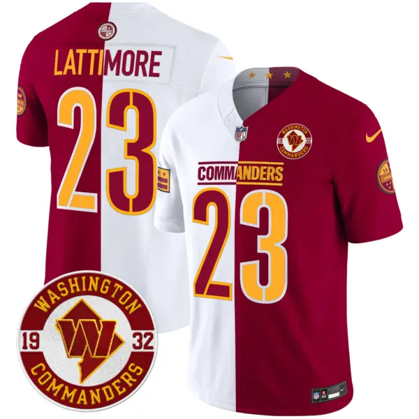 Mens Washington Commanders 2024 Vapor Limited Jersey Est 1932 Patch Marshon Lattimore Jersey Half