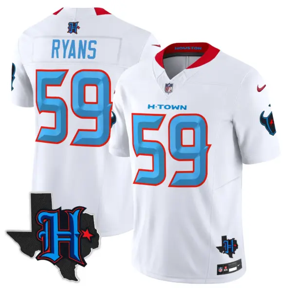 Mens Houston Texans 2024 Texas Patch Vapor Limited Jersey V2 Demeco Ryans Jersey White