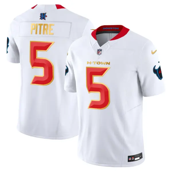 Mens Houston Texans 2024 Gold Trim Vapor Limited Jersey Jalen Pitre Jersey White