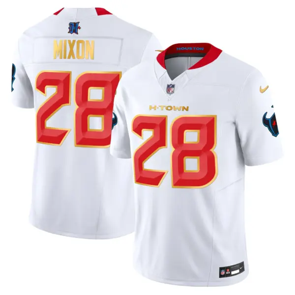 Mens Houston Texans 2024 Gold Trim Vapor Limited Jersey Stefon Diggs Jersey White