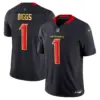 Mens Houston Texans 2024 Gold Trim Vapor Limited Jersey Stefon Diggs Jersey Navy Limited