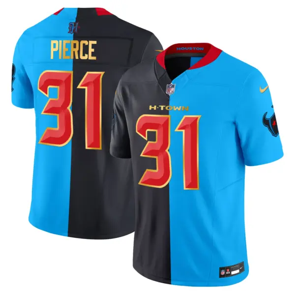 Mens Houston Texans 2024 Gold Trim Vapor Limited Jersey Dameon Pierce Jersey Split