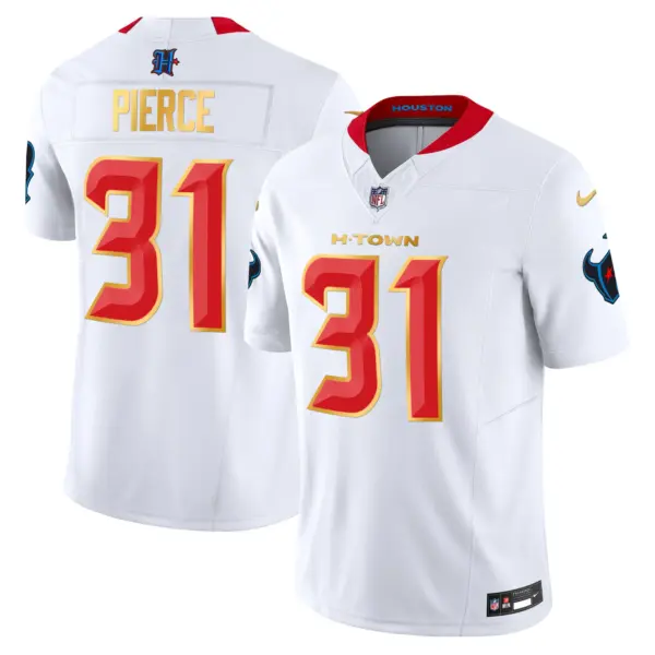 Mens Houston Texans 2024 Gold Trim Vapor Limited Jersey Dameon Pierce Jersey White