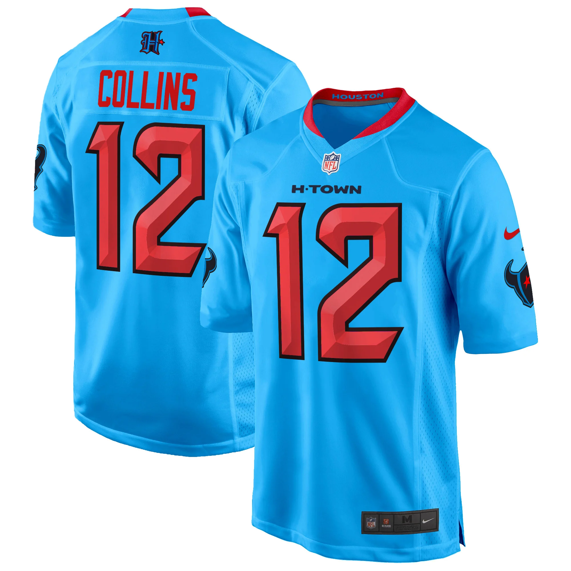 Mens Houston Texans 2024 Game Jersey Nico Collins Jersey Blue