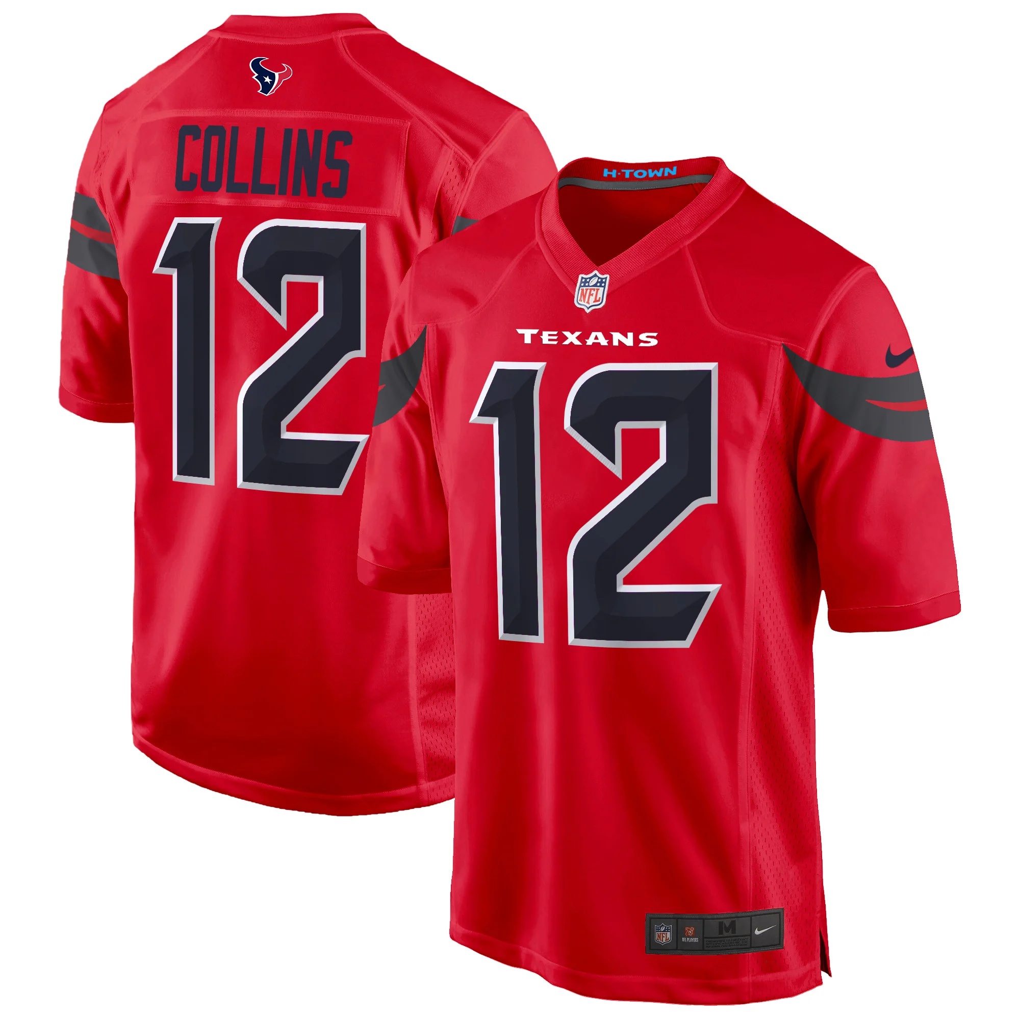 Mens Houston Texans 2024 Game Jersey Nico Collins Jersey Red