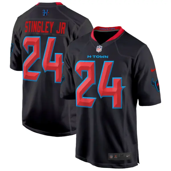 Mens Houston Texans 2024 Game Jersey Derek Stringley Jr Jersey Navy Limited