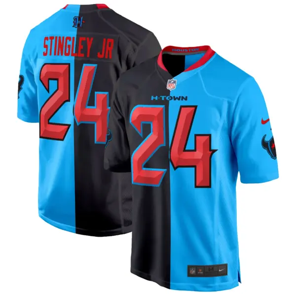 Mens Houston Texans 2024 Game Jersey Derek Stringley Jr Jersey Split