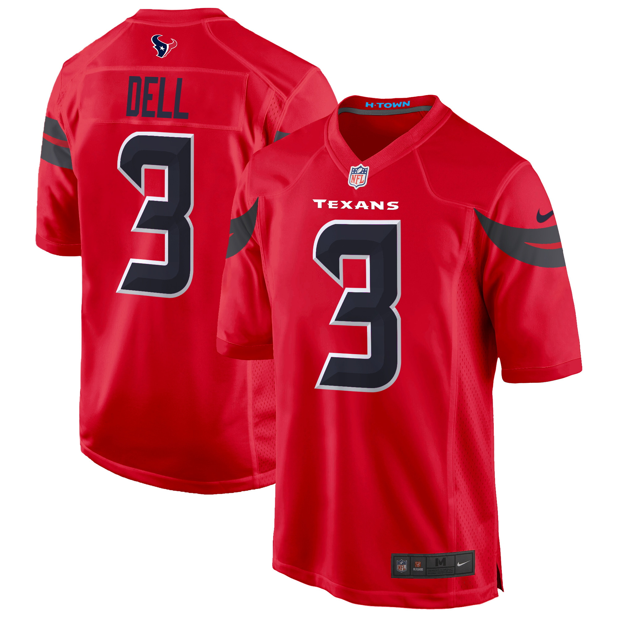 Mens Houston Texans 2024 Game Jersey Tank Dell Jersey Red
