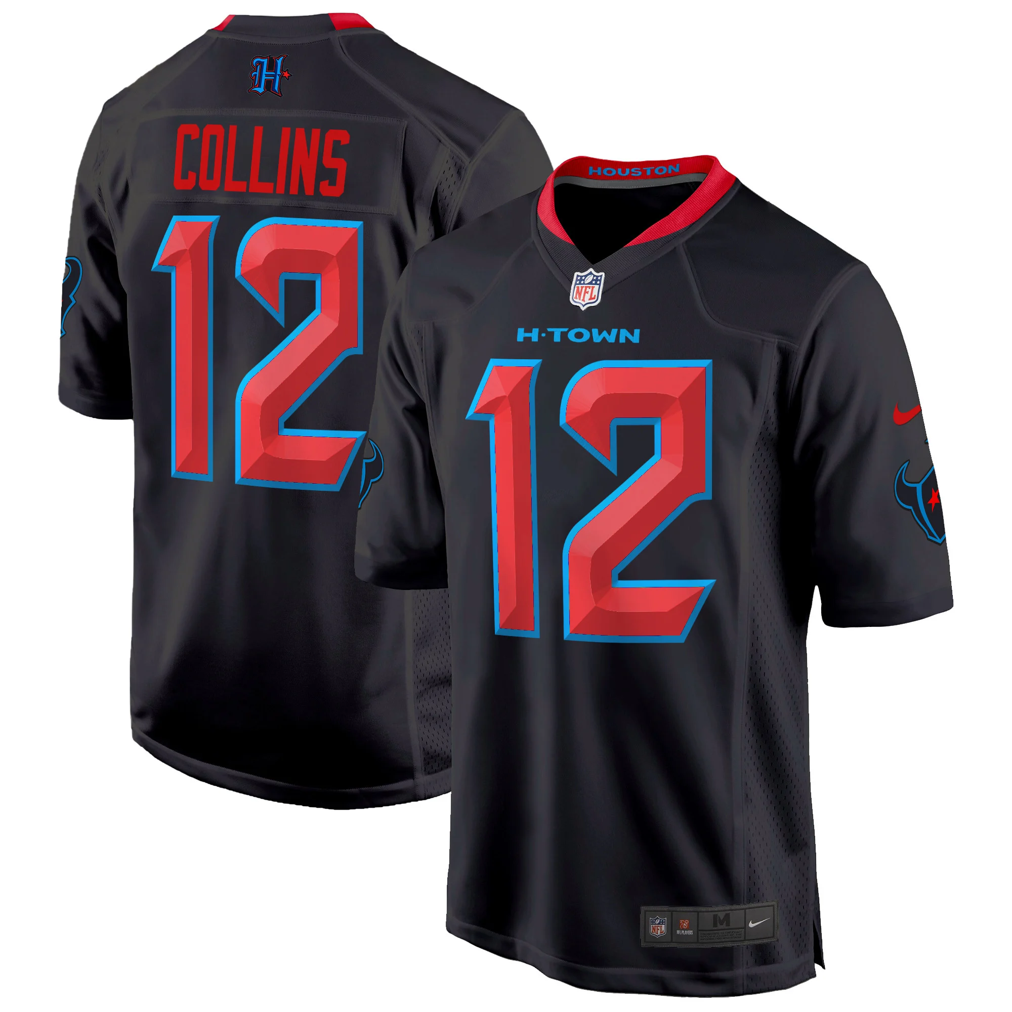 Mens Houston Texans 2024 Game Jersey Nico Collins Jersey Navy Limited
