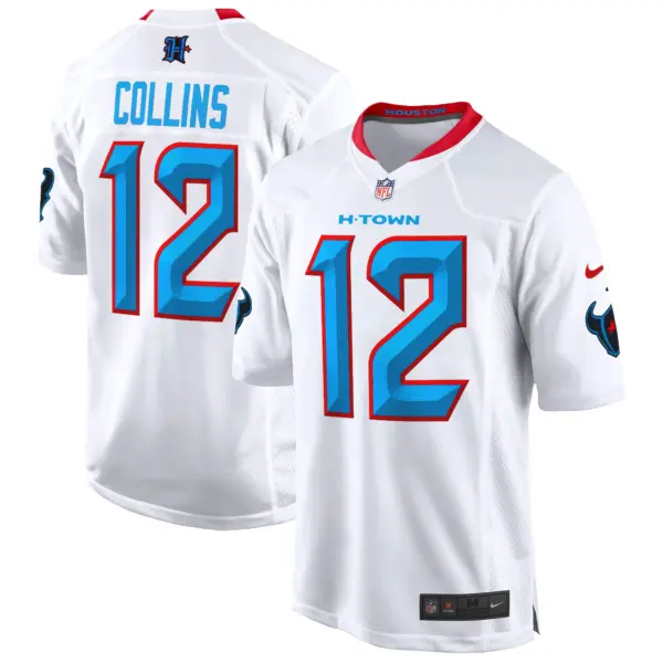 Mens Houston Texans 2024 Game Jersey Nico Collins Jersey White