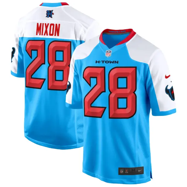 Mens Houston Texans 2024 Game Jersey Joe Mixon Jersey Blue Alternate
