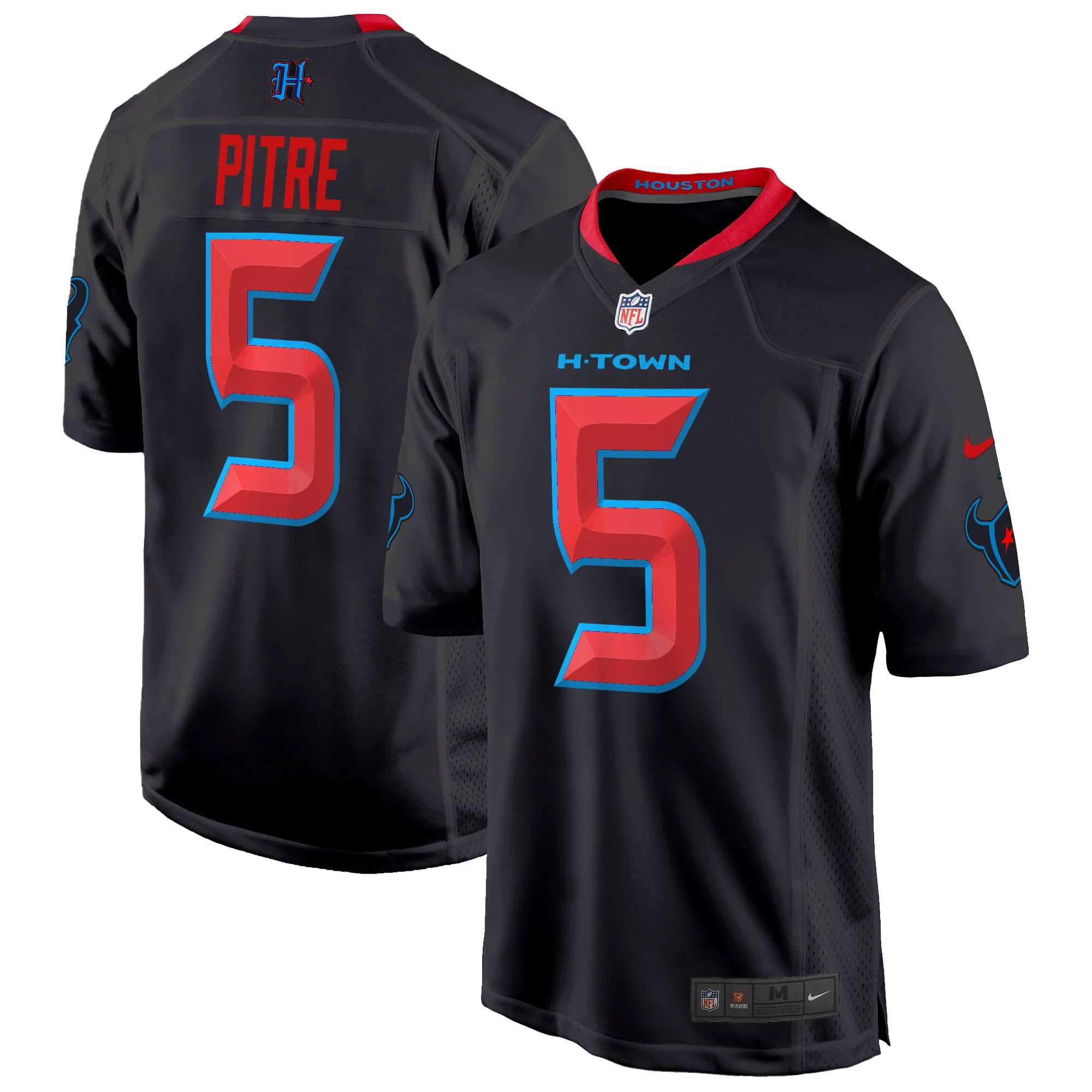Mens Houston Texans 2024 Game Jersey Jalen Pitre Jersey Navy Limited
