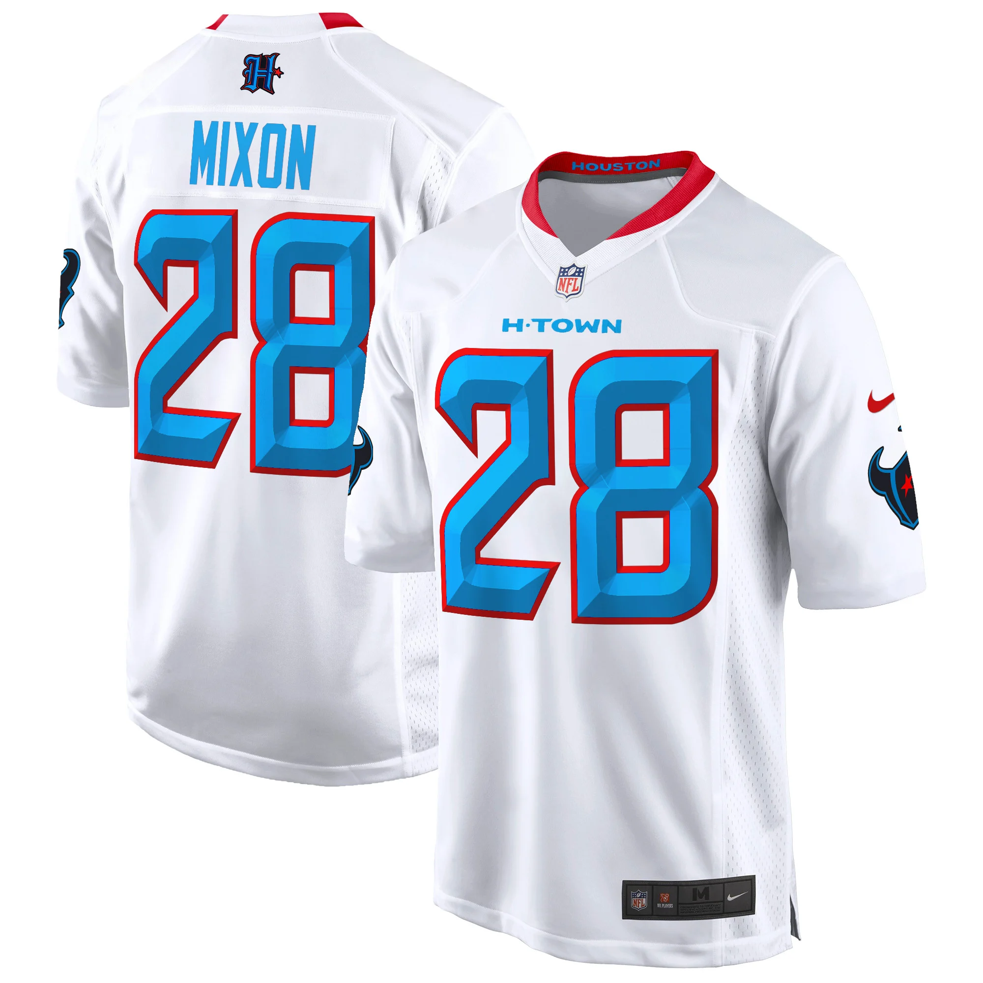Mens Houston Texans 2024 Game Jersey Joe Mixon Jersey White