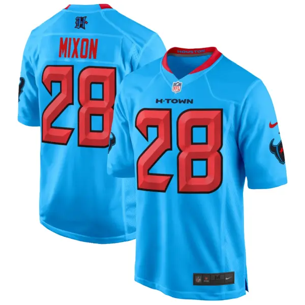 Mens Houston Texans 2024 Game Jersey Joe Mixon Jersey Blue