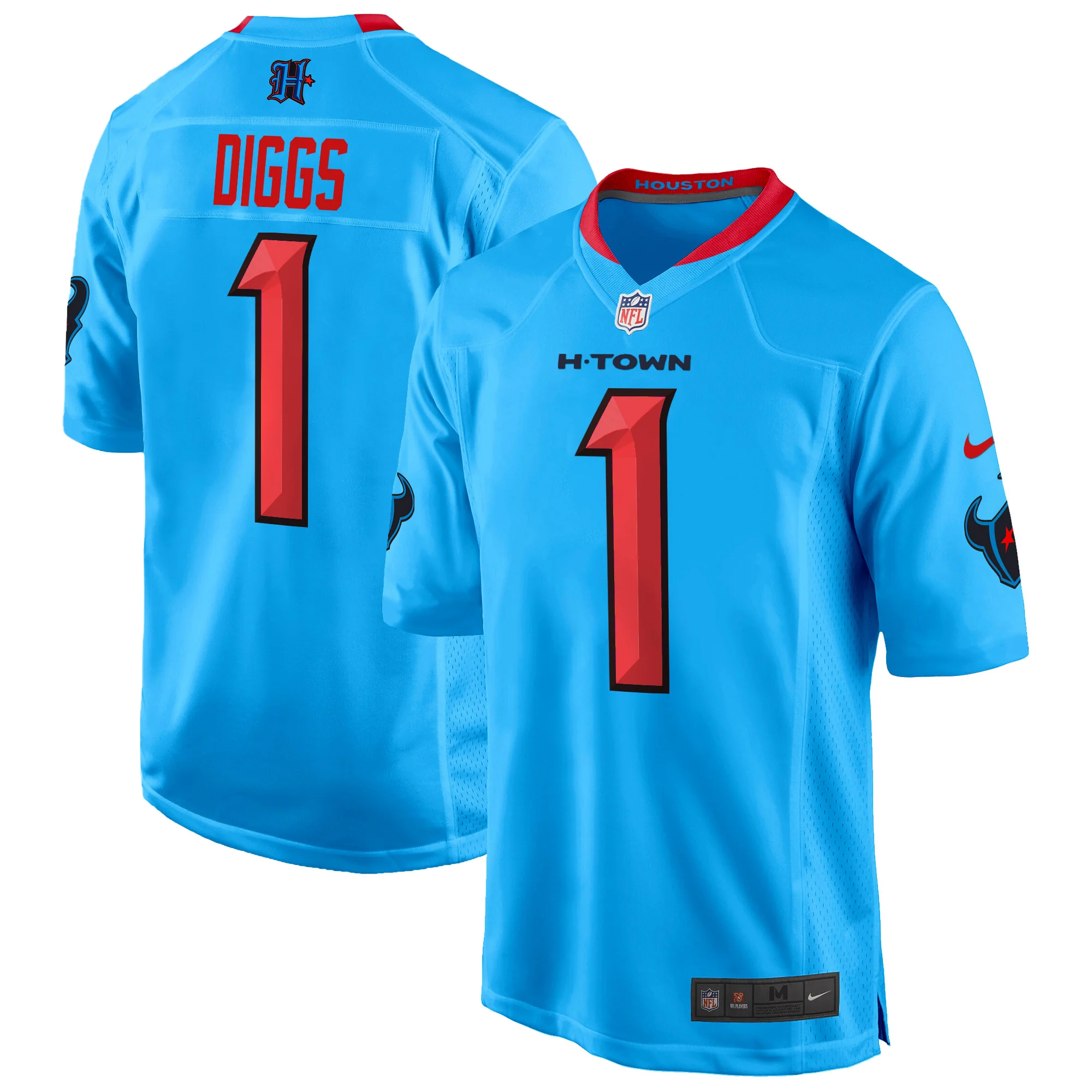 Mens Houston Texans 2024 Game Jersey Stefon Diggs Jersey Blue