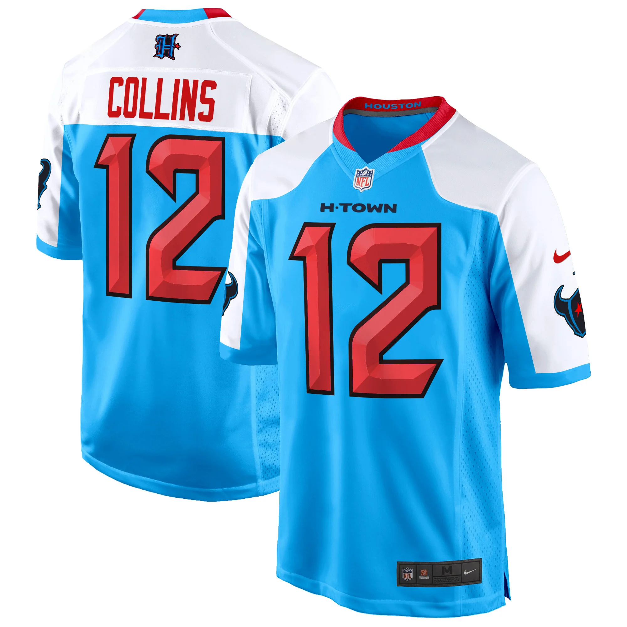Mens Houston Texans 2024 Game Jersey Nico Collins Jersey Blue Alternate