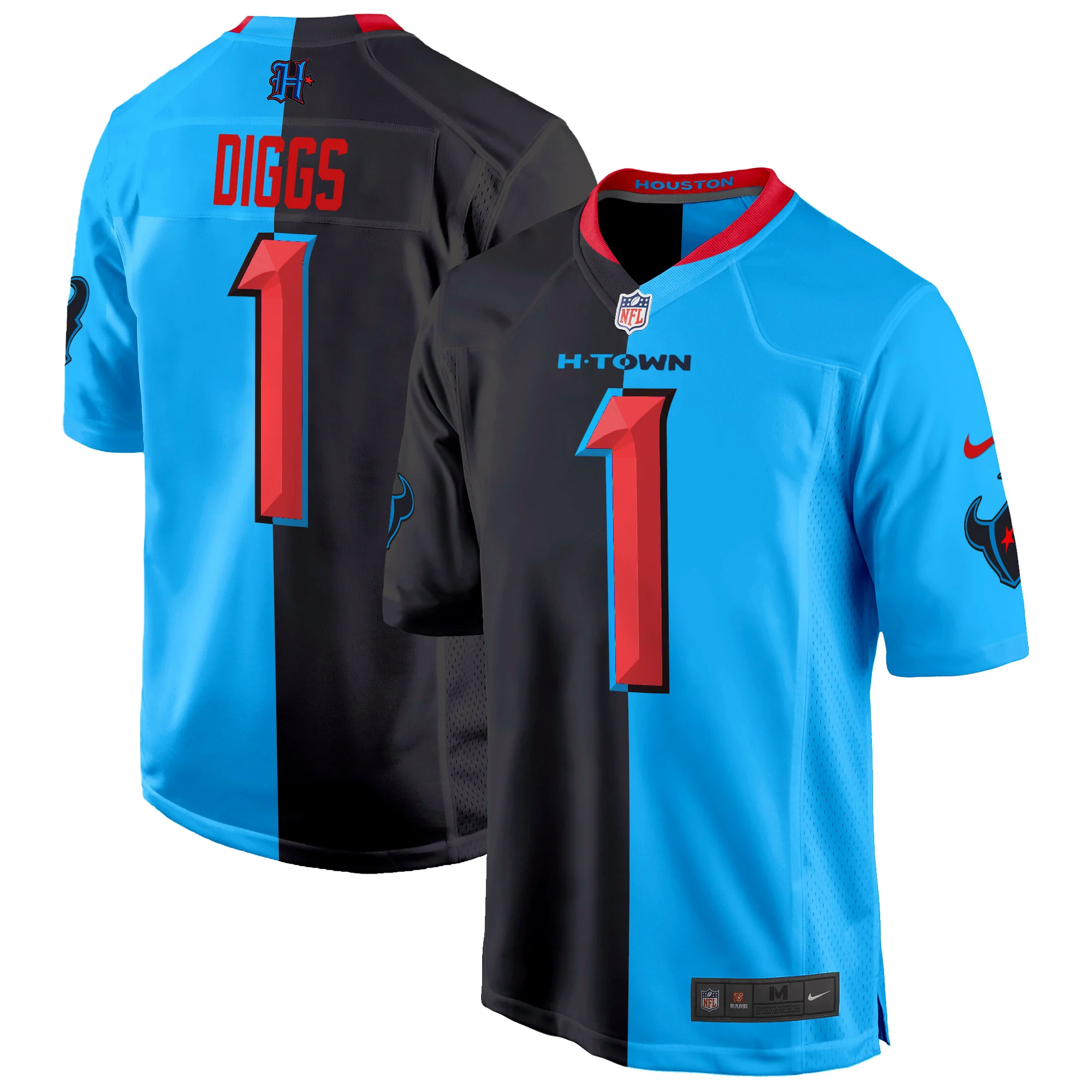 Mens Houston Texans 2024 Game Jersey Stefon Diggs Jersey Split