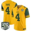 Mens Green Bay Packers Throwback 100Th Season Patch Vapor Limited Jersey Brett Favre Jersey Gold