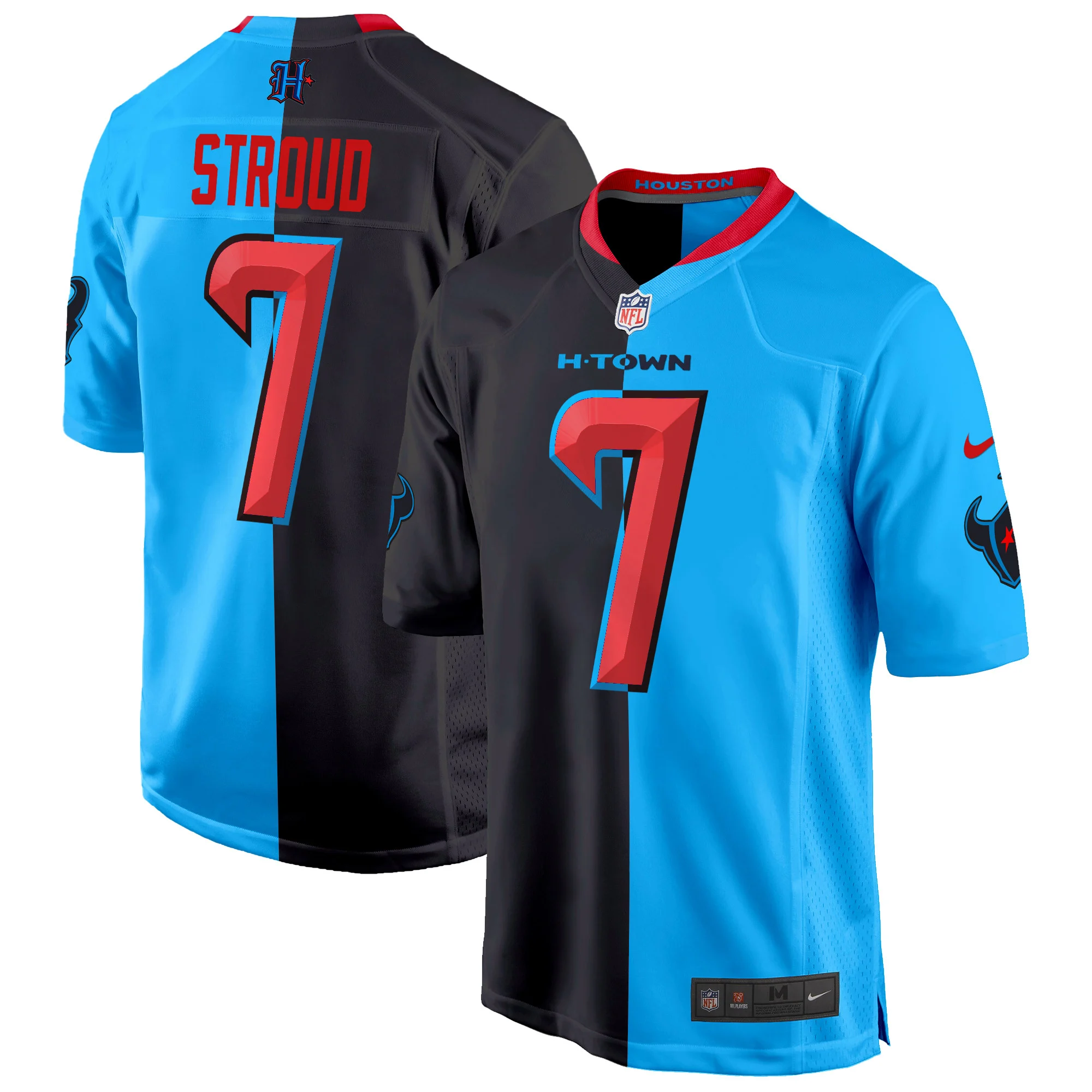 Mens Houston Texans 2024 Game Jersey CJ Stroud Jersey Split