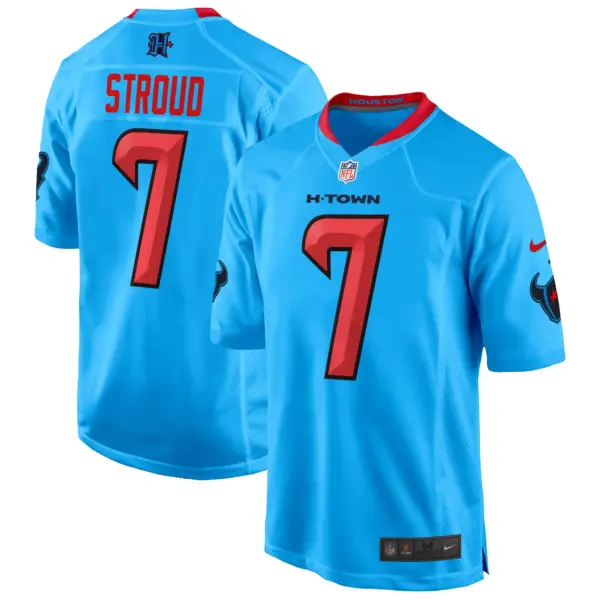 Mens Houston Texans 2024 Game Jersey CJ Stroud Jersey Blue