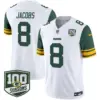 Mens Green Bay Packers Throwback 100Th Season Patch Vapor Limited Jersey Josh Jacobs Jersey White
