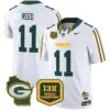 Mens Green Bay Packers 13 Time World Champions Home Patch Vapor Limited Jersey Jayden Reed Jersey White