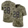Mens Green Bay Packers 2024 Salute To Service Vapor Limited Jersey AJ Dillon Jersey Olive Camo